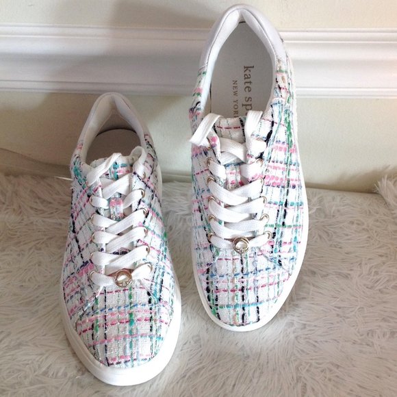 Kate Spade Lift Plaid Tweed Sneakers - Picture 2 of 8
